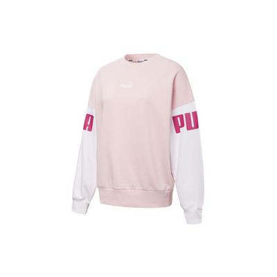 Power Color Blocking Crew Logo Sweatshirt Damen Oberteile Rosa 535187-16