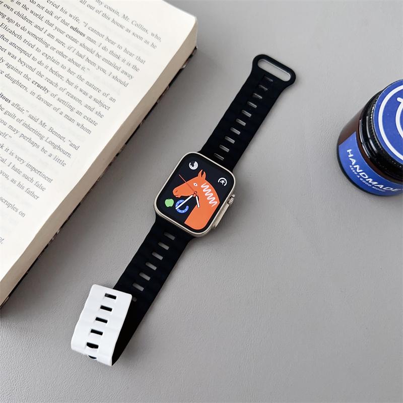 Silicone Loop Magnetic Strap For Apple Watch Band 44mm 40mm 45mm 49mm 41mm 38mm 42mm Bracelet iWatch Series 8 3 5 4 SE 6 7 Ultra