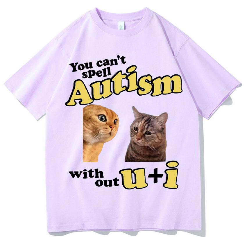 I Am Autistism Gamer Cat TShirt Funny Humor Graphics Gothic Cozy T Shrit Casual Cotton Short Sleeves Streetwear Teenagers Summer