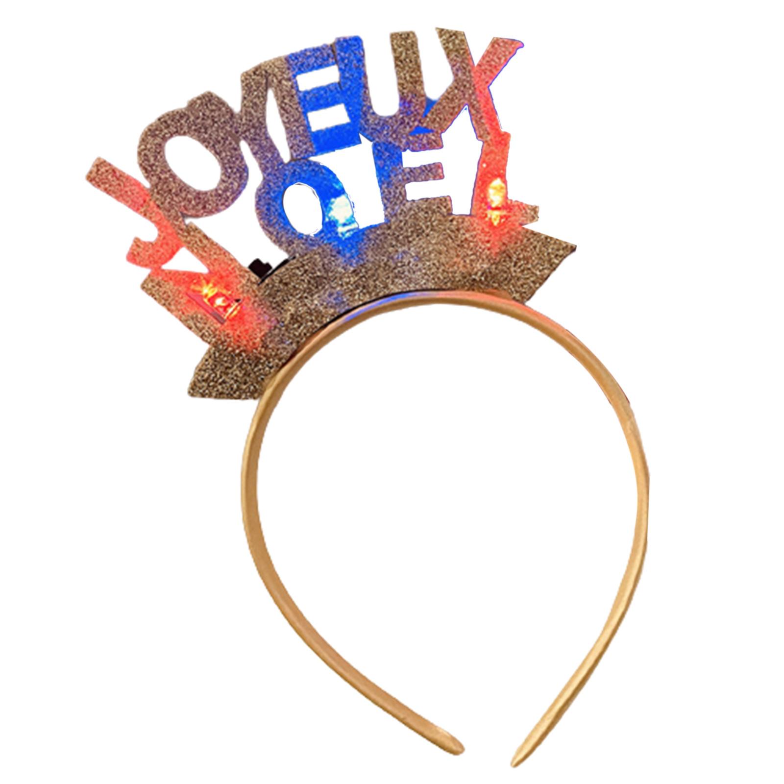 

Light Up Christmas Hairband 2024 New Year Eve Headband for Adult Children LED Glittering Hairhoop Festival Party Props R