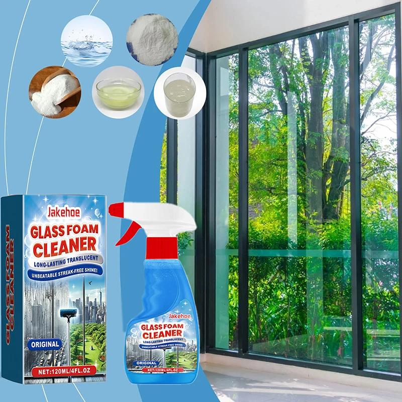 Fórmula Limpiador Espumoso de Vidrio de 120ml para Limpieza de Cristales de Espejo y Superficies Múltiples Desinfección Brillo Sin Manchas Para Superficies de Coche y Hogar