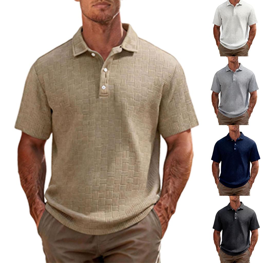 Herren Kurzarm Polohemd Klassische Passform Weiches Strickgewebe mit Knopfleiste und Kragendesign