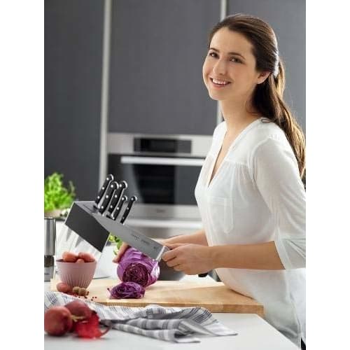 Tramontina Century Knife Set of 6, with Knife Stand, Forged Molybdenum-Toughened Stainless Steel, NSF Certified, Dishwasher Safe, Made In Brazil, Prod