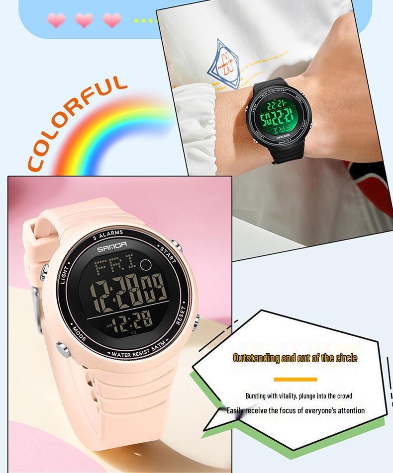 Sanda Waterproof Multifunction Luminous Sports Watch - Unisex Outdoor Fashion with Alarm Clock