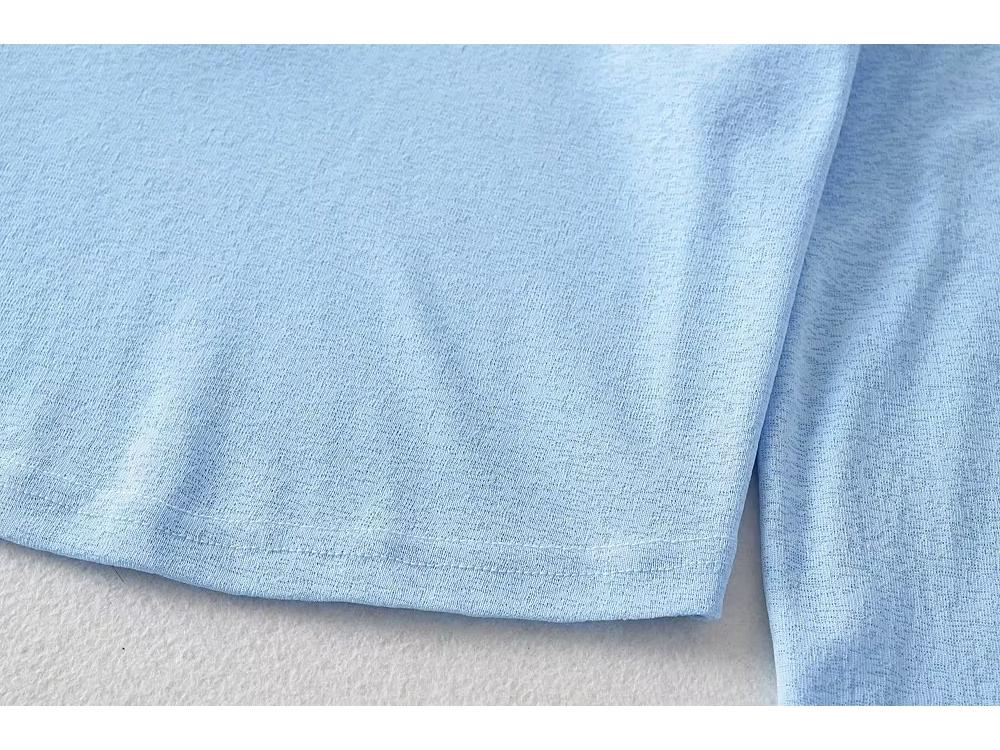 Trendy Women's High Waist Crop Top with Thin Long Sleeves - Summer Sunscreen Top