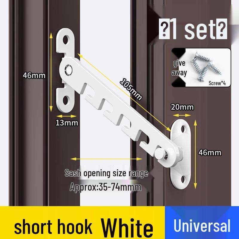 Bloqueo de seguridad para niños para ventanas y puertas - Gancho de soporte resistente al viento