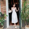 French Wind Pleated Design Suspender Dress Women's Summer Pure Desire Wind Waist Thin a Word Sleeveless Long Dress