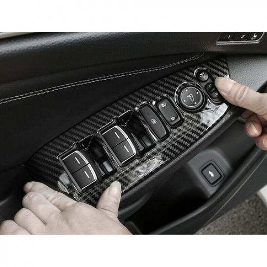 Carbon Fiber Interior Window Switch Panel Cover Trim Fits Honda Accord 2018-