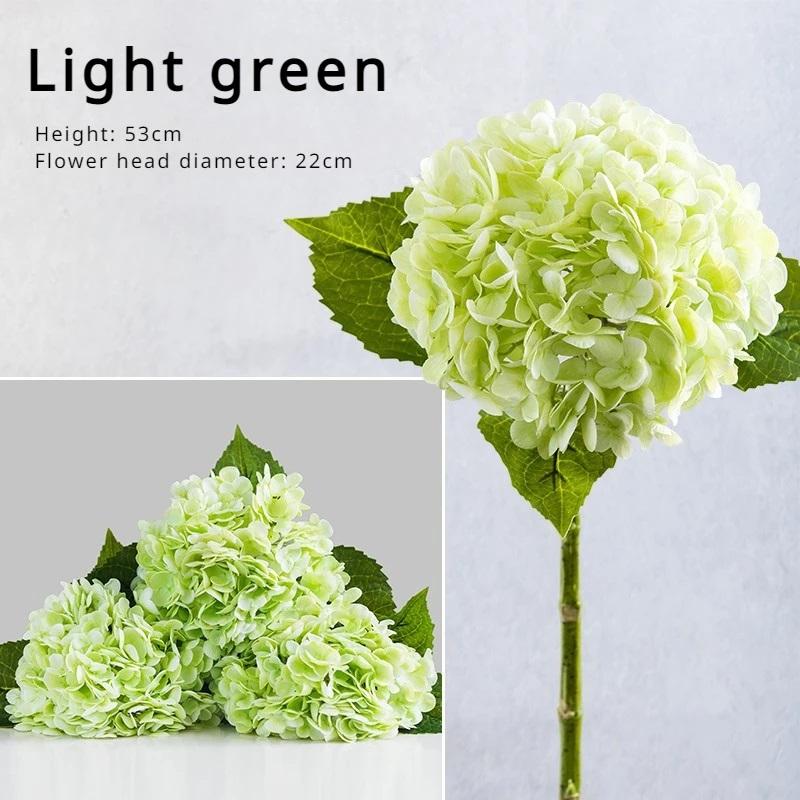 3D Latex  Artificial Hydrangea Branches Big Hydrangea Flower Real Touch Artificial Flowers Home Table Office Wedding Decoration