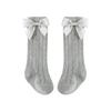 Class A Thin Mesh Summer Children's Mid-Calf Socks with Bow for Girls