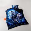 Comforter 2/3Pcs Soft Comfortable Wolf Bedding Set Set Blue Flower Bedding Set Wolves Animal Print Floral