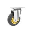 3" Medium Caster Universal Wheel, 4" Gold-Gray Rubber Wheel, 5" Threaded Stem, Plug-In Expansion, Elastic Silent Wheel