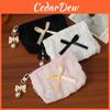 Polyester Striped Makeup Bag With Lace And Bow For Daily Use