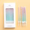 New Ins Style Gradient Pink Blue Pencil Candle 6-pack Romantic Party Long Candle In Carton