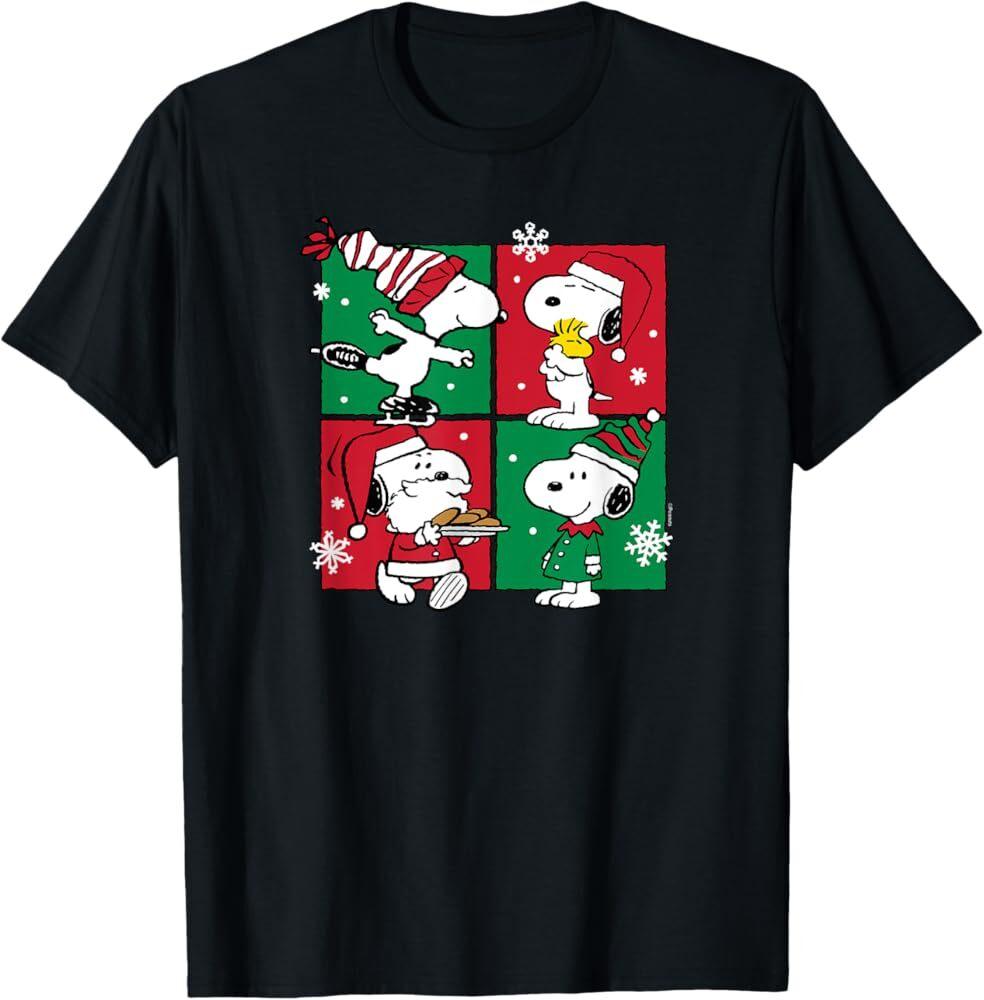 

Snoopy Peanuts Merry Christmas T-Shirt All Size Cartoon Merch Unisex T-Shirt XXXL