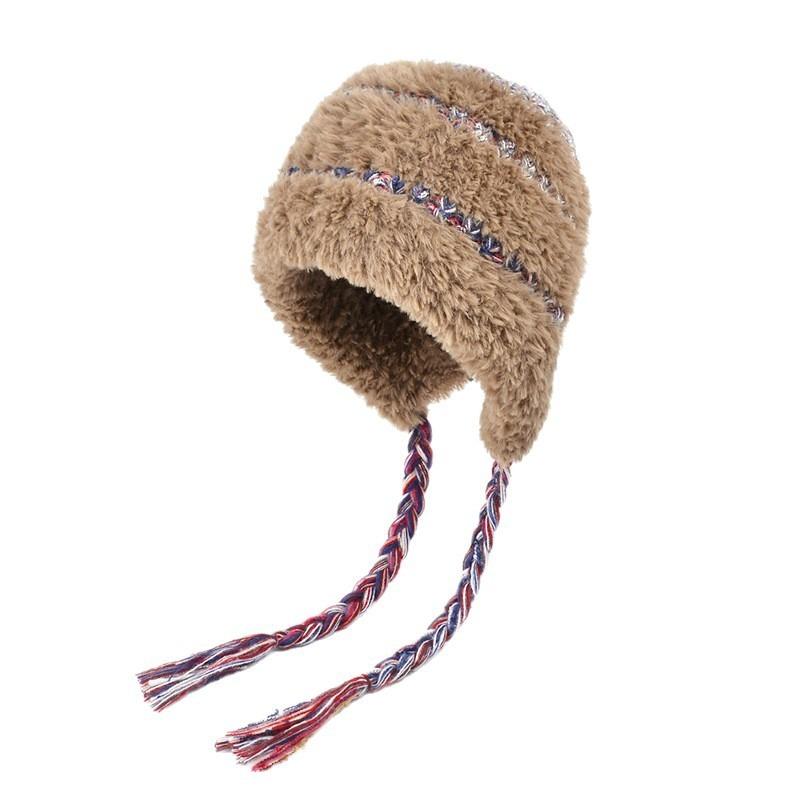 Autumn and Winter Plush New Ear Protection Shows a Small Face and Keeps Warm Wool Hat Women's Big Head Circumference Cold-proof Versatile Knitted Hat