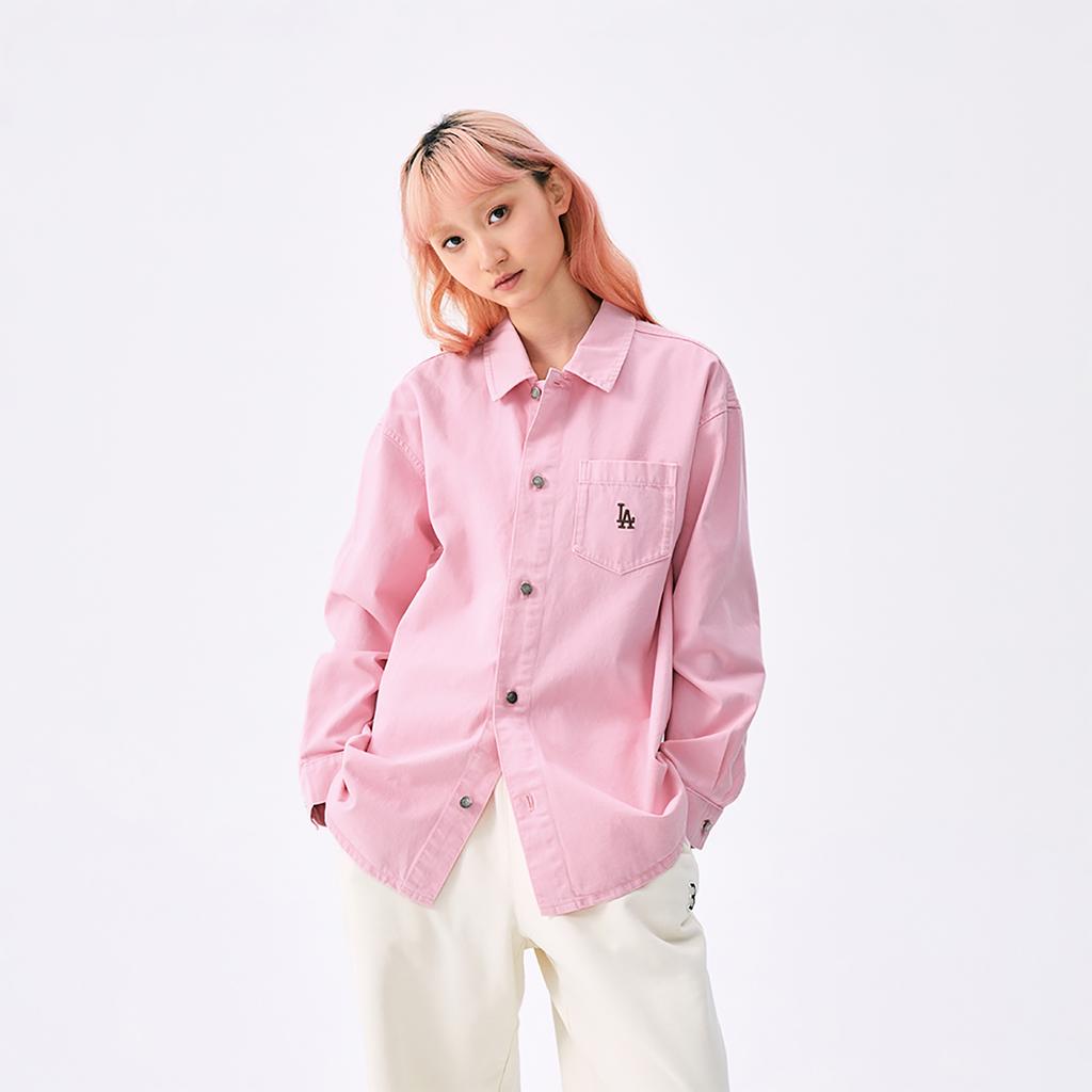 New MLB MLB Preppy Style Collection Los Angeles Dodgers SS25 Shirt Unisex Pink 3ADRV0151-07PKS