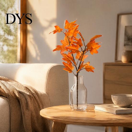Fake Fall Leaves for Floral Arrangements Artificial Maple Leaf Stems, Faux Branches, Autumn Silk Realistic Branch Home Decoration Thanksgiving Harvest