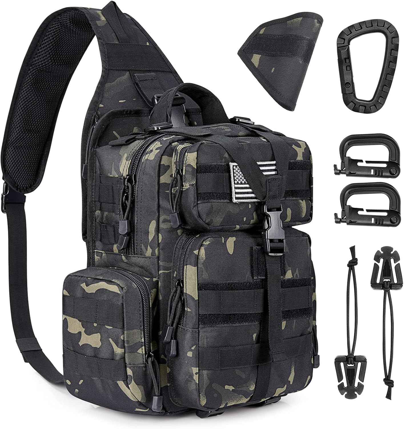 

[G4Free] Tactical EDC Sling Bag Backpack with Pistol Holster, Military Shoulder Backpack for Concealed Carry