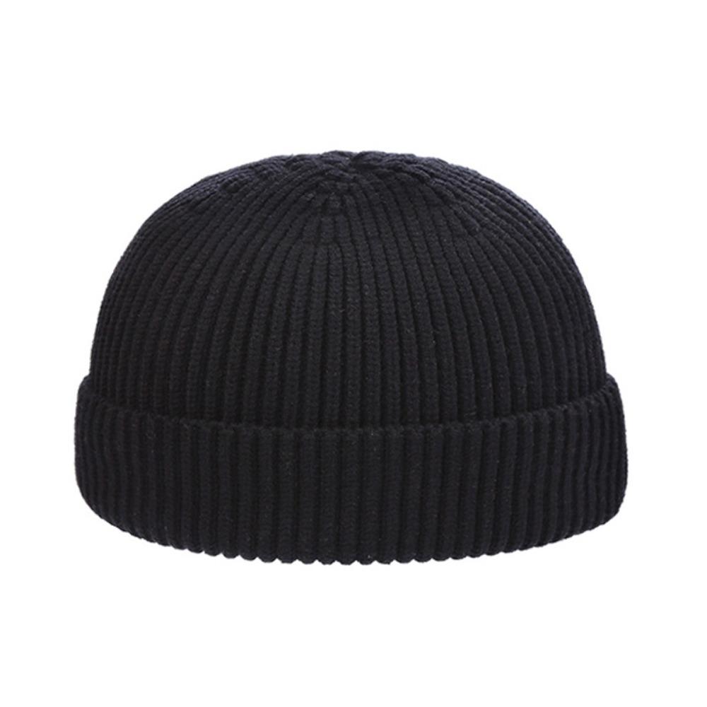 Kurze Skullcap Koreanischer Stil Melonenmütze Retro Strickmützen Herbst und Winter