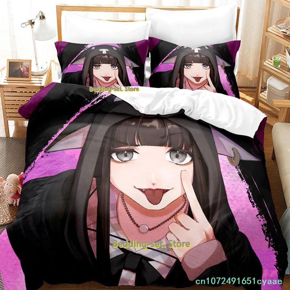 The World Ends With You Sakuraba Neku Bedding Set Cartoon Anime Three-piece Set Adult Kid Bedroom Duvetcover Sets 3D Kawaii Cool