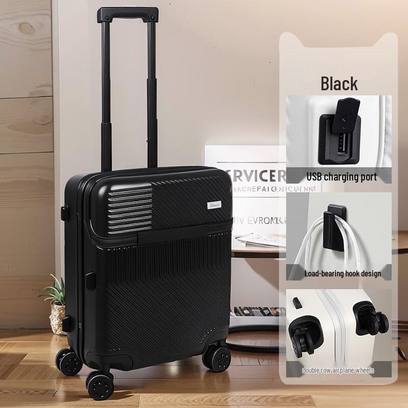 OEING Front-Opening Hardside Spinner Suitcase 26 inch