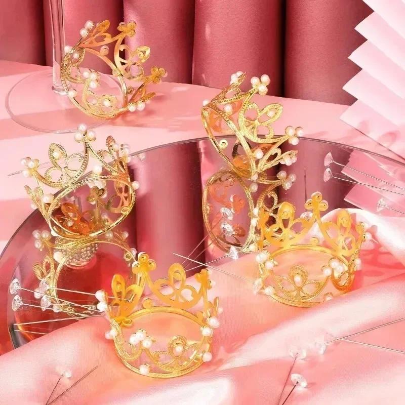 Decoración De Corona Para Tarta, Tocado De Cristal De Princesa Y Príncipe Para Decoración De Baby Shower, Suministros De Boda Y Fiesta De Cumpleaños (tamaño Pequeño