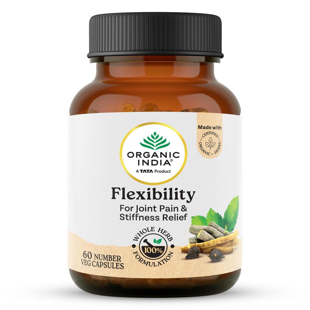ORGANIC INDIA Flexibility 60 Veg Capsules X Pack of 3 for Joint Mobility Comfort and Muscle Support