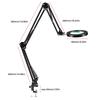 Dreistufig faltbare Lupe mit Licht und Klemme 3 Farbmodi Stufenlos dimmbar Flexibler Schwenkarm 72 LED Schreibtischlampe