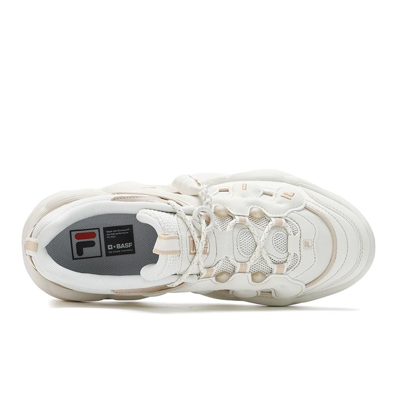 Fila PEASE Cushioning, Wear Resistant Low Top Chunky Sneakers Men's Micro White F12M512151FWF
