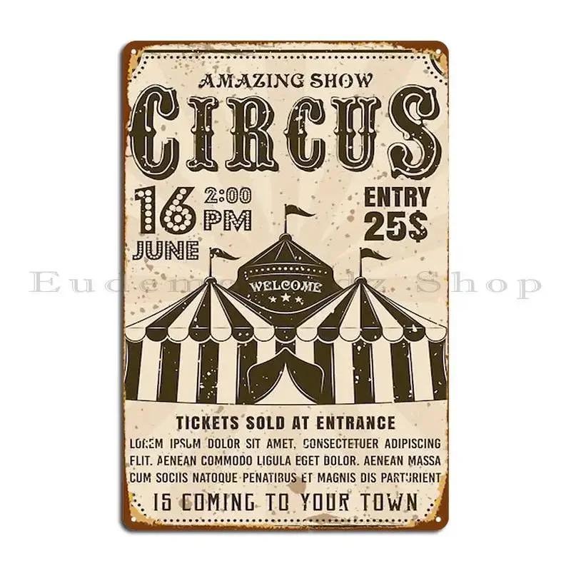 Circus Magic Retro Art Metal Plaque Poster Plates Cinema Wall Plaque Iron Retro Tin Sign Poster 20x30cm(7.8x11.8inch)