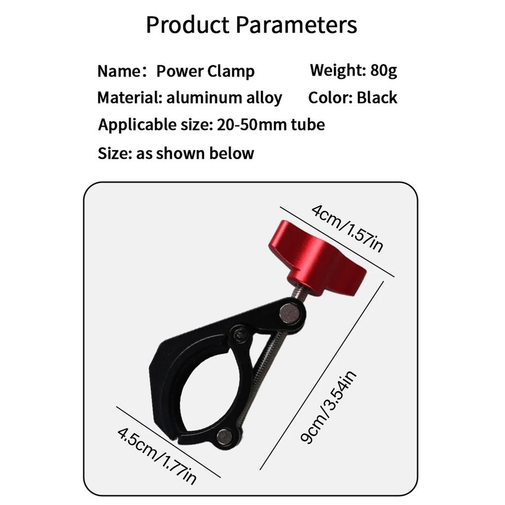 Pince de Tige Polyvalente pour Montage de Caméra Filetage 1/4 Compatibilité avec Accessoires Caméra de Sport Lumière d'Appoint