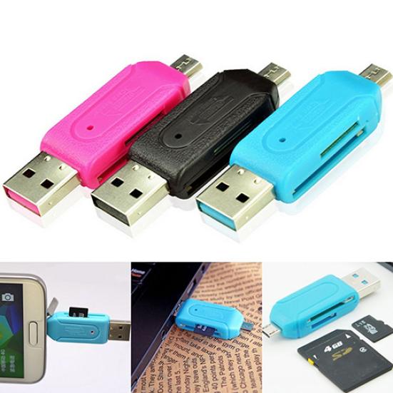 2 In 1 Card Reader Universal USB OTG Micro USB TF SD Card