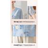 Women's Light Blue Floral Print V-Neck Half-Sleeve Chiffon Blouse Fresh Casual Office Top