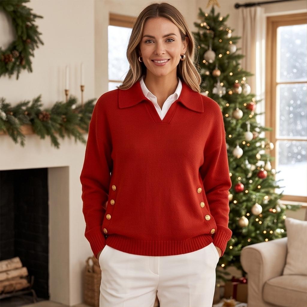 Women's Fashion Casual Button Down Long Sleeve Loose Fit Top