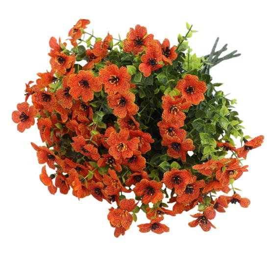 

7 Stems Artificial Violets Flowers Faux Silk Violets Bouquet UV Resistant Outdoor Fake Bloom for Vase Home Garden Wedding Decor