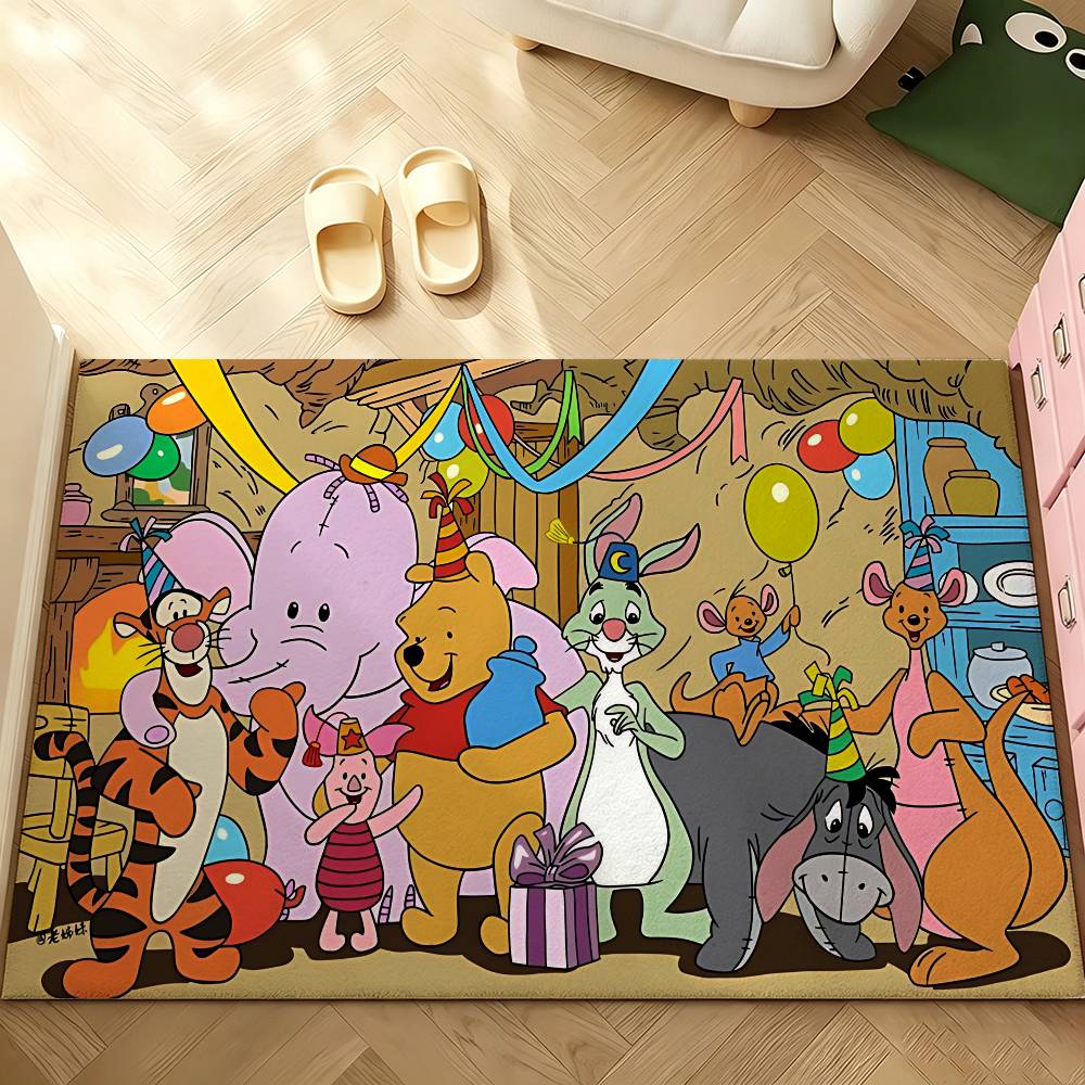 Cartoon W-Winnie The P-Pooh-S Carpet Bathroom Anti-slip Door Mat Home Decoration Mat Entrance Door Mat Scratch-resistant Door