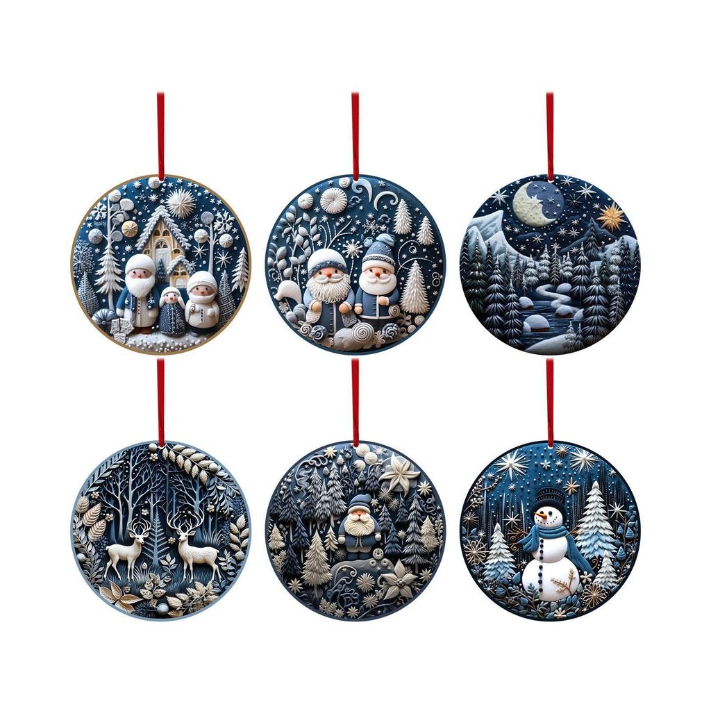American Christmas Ornaments: Snowman, Elk, and Christmas Tree Decorations