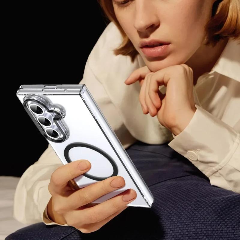 Ultra Transparent Magsafe Wireless Charge Phone Case For Samsung Galaxy Z Fold 7 6 5 4 3 5G Screen Protect Hard Shockproof Cover