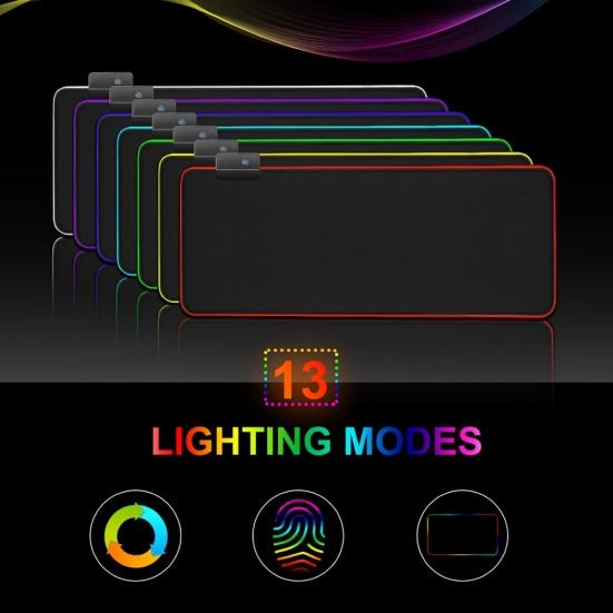 LED Luminous Colorful Gaming Mouse Pad Lights RGB Keyboard Mat for Computers