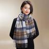 Maoren Women's 100% Cashmere Plaid Scarf