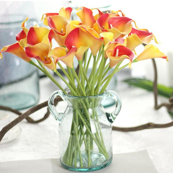 1 Zweig künstliche Blume Calla-Lilien-Brautstrauß für Zuhause, Hochzeit, Party, Dekoration