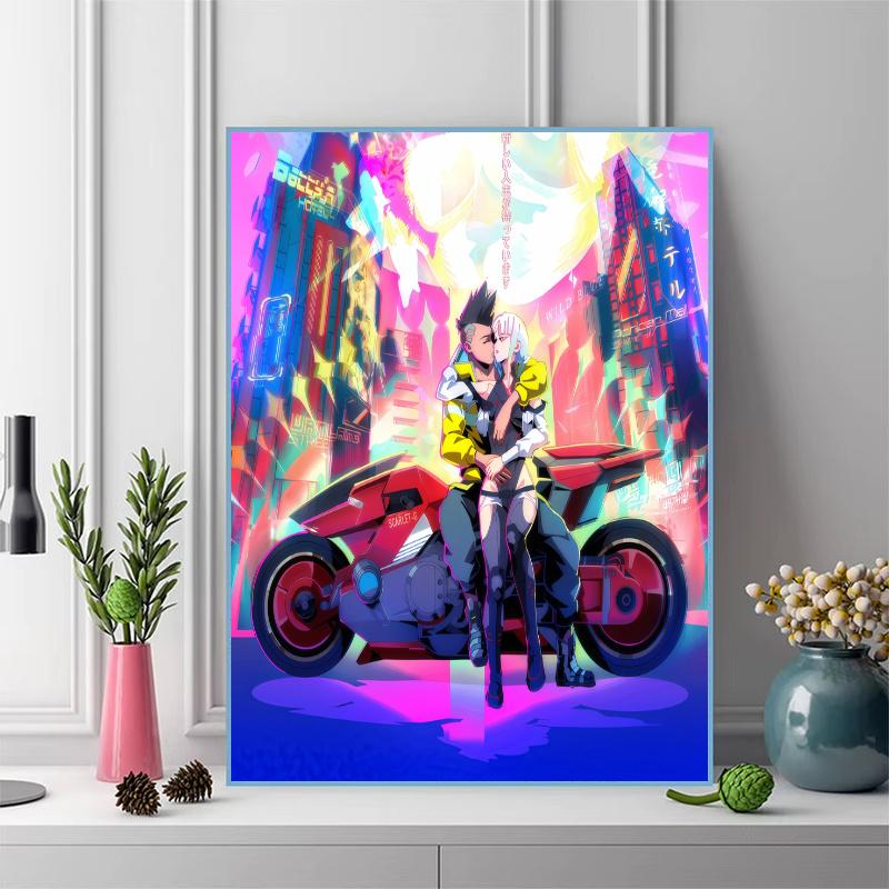 Cyberpunk Edgerunners 100% Round Full Drill 5D DIY Diamond Painting Embroidery Cross Stitch Rhinestone Décor