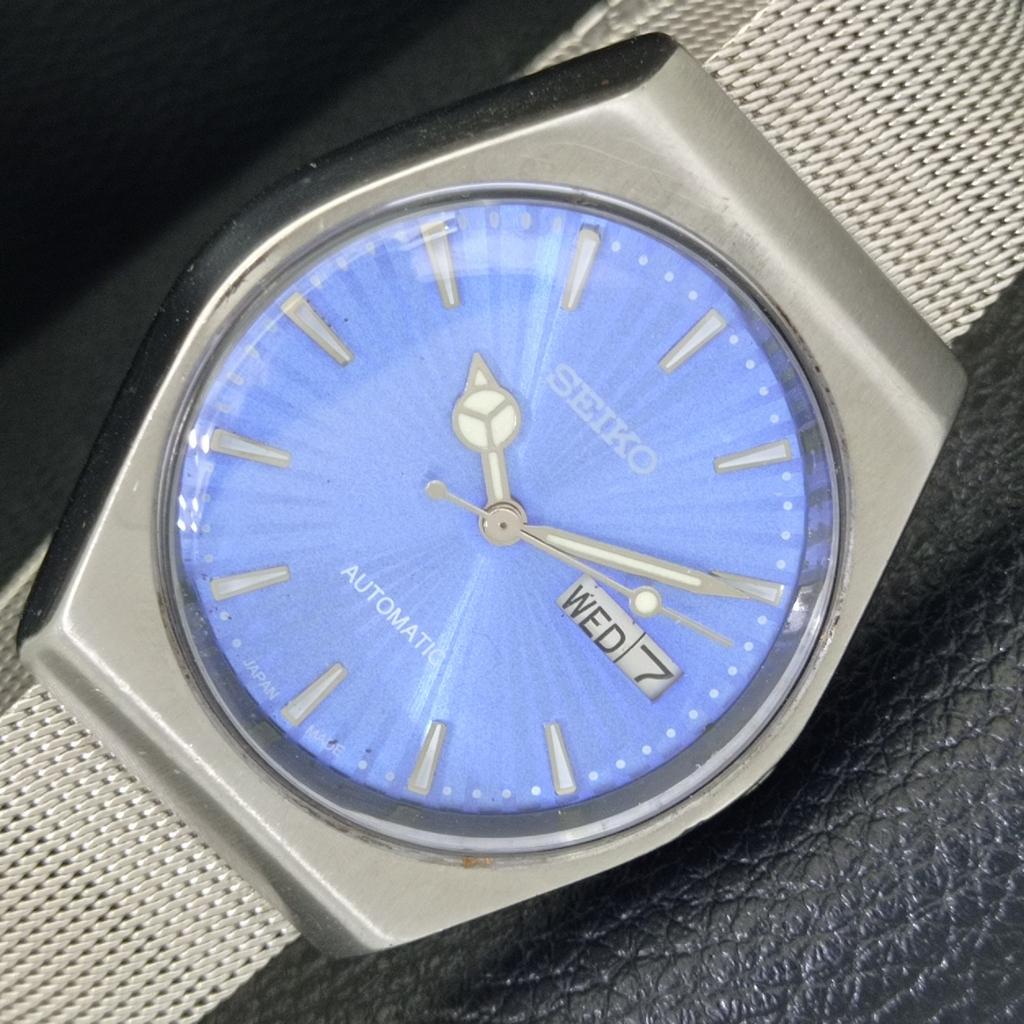 AUTOMATIC 6309A VINTAGE SEIKO JAPAN MENS BLUE COLOR DIAL WATCH a701508-5 R206b-a701508