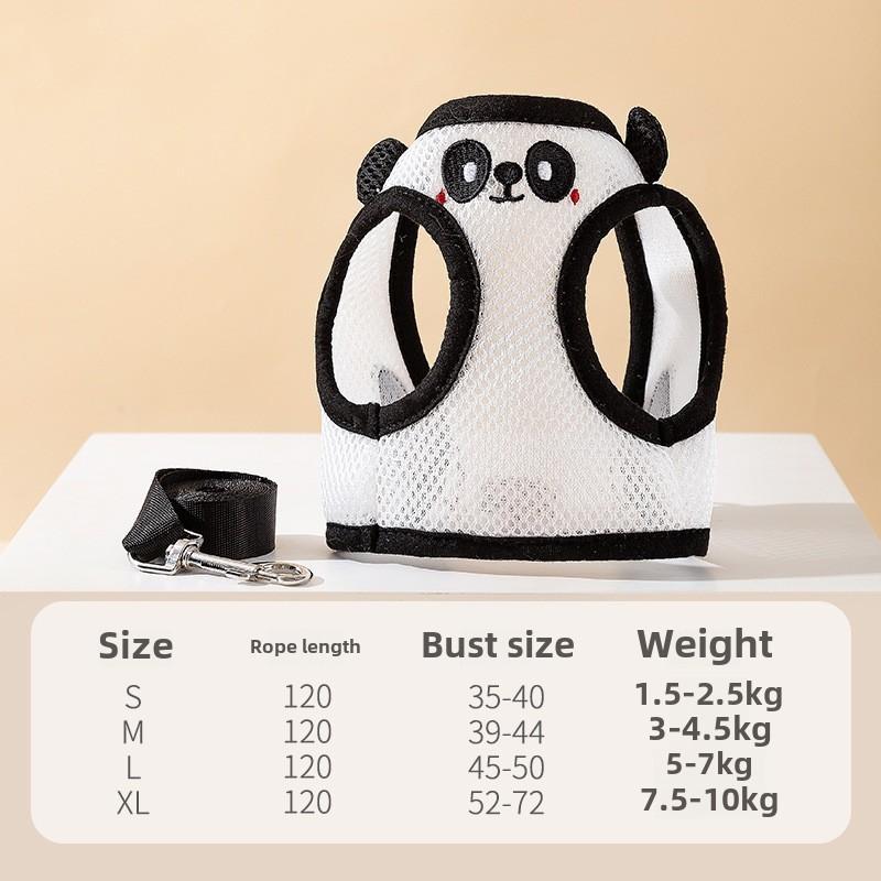 Summer Grid Breathable Leash Dog Chest Strap Vest Type Anti-bite Dog Chain Rope Dog Rope Pet Chest Back