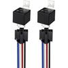 Gebildet 2pcs 12V 40A 4 Pin SPST Car Relay Harness JD1912, 12AWG Harness Sockets with Built-in Diode for Automotive Truck Van Boat Motorcycle