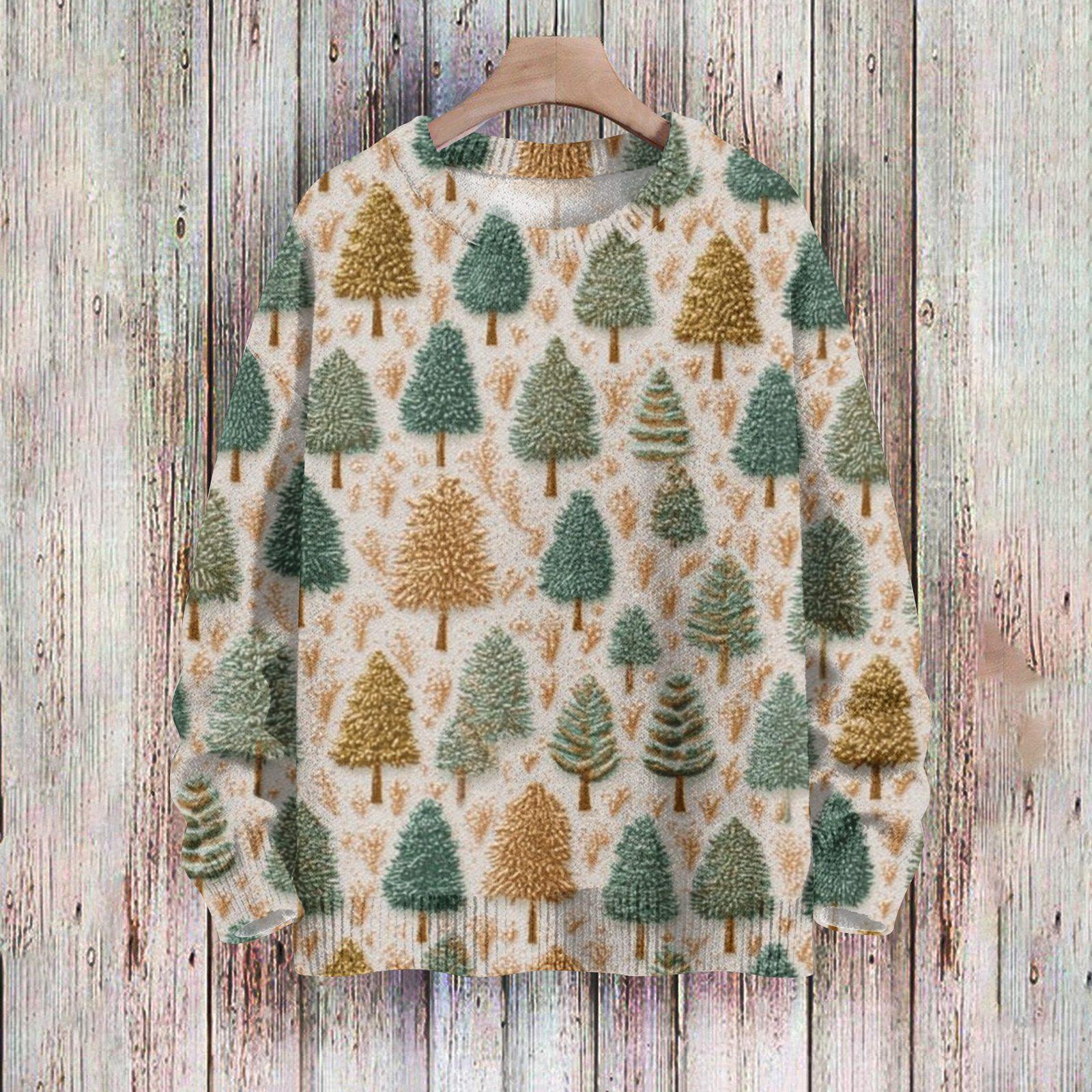 

Рождественские толстовки для женщин Вязаный свитер Милая рубашка Осенний свитер с круглым вырезом Топы L