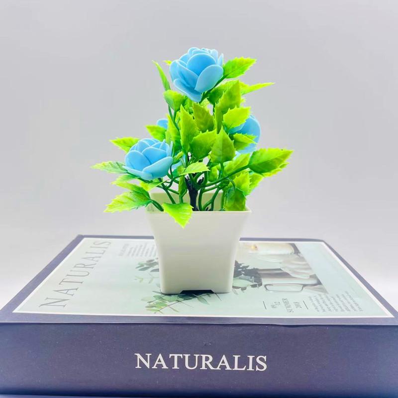 Artificial Potted Plants Artificial Flower Bonsai Artificial Green Plants Foam Roses 5 Foam Flower Ornaments