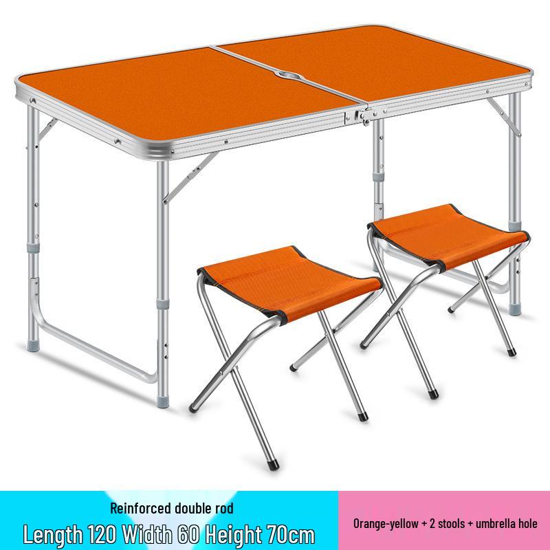 Portable Aluminum Alloy Folding Table and Chairs for Outdoor Camping, Night Market, and Leisure Activities