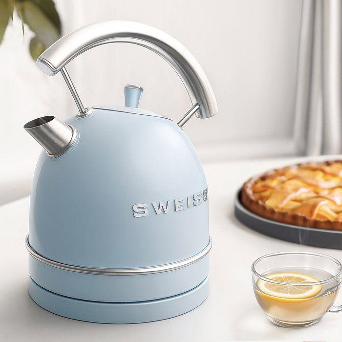 Bouilloire vintage - SWEISS - KTL6 - 2200 W - 1,8 L - Socle 360° - Bleu